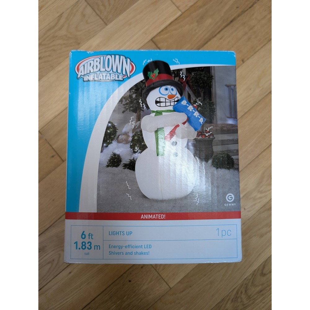 Gemmy 6 Ft Airblown Inflatable‎ Christmas Animated Shiver Shakes Snowman New